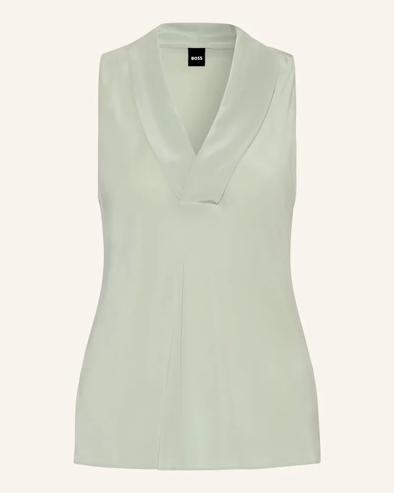 HUGO BOSS Blusentop BOLARU aus Seide Hellgrün