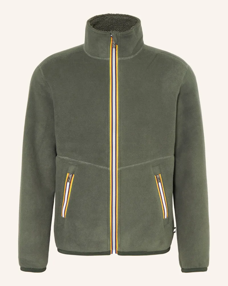 K-Way Fleecejacke Pascal Sherpa Polar Double Zum Wenden gruen Khaki