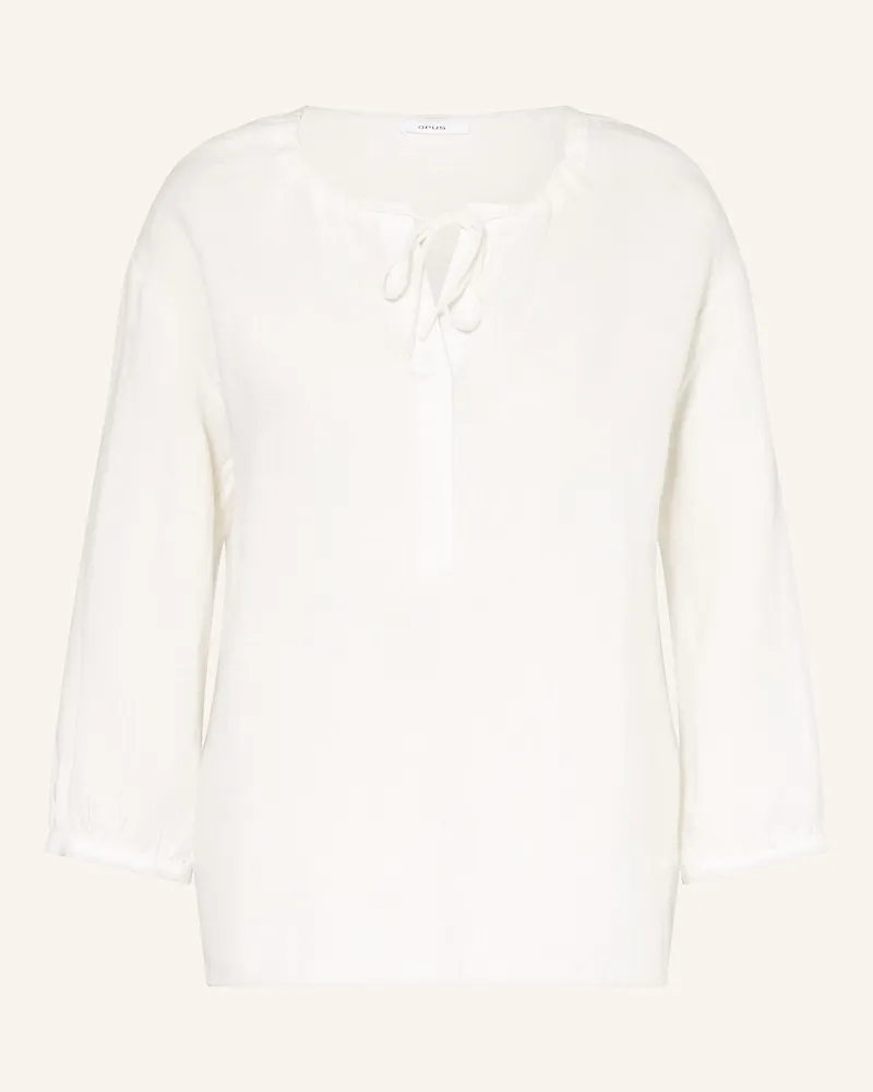OPUS Blusenshirt FEDORA aus Leinen Weiss