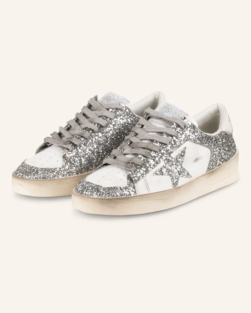 Golden Goose Sneaker STARDAN mit Paillettenbesatz Weiss