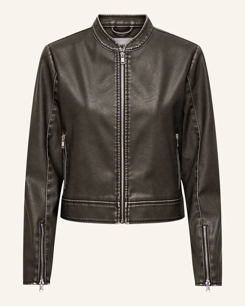 only Jacke in Lederoptik Schwarz