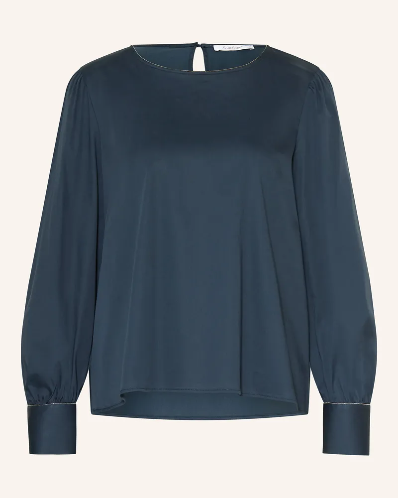 Soluzione Blusenshirt mit Schmuckperlen Dunkelblau