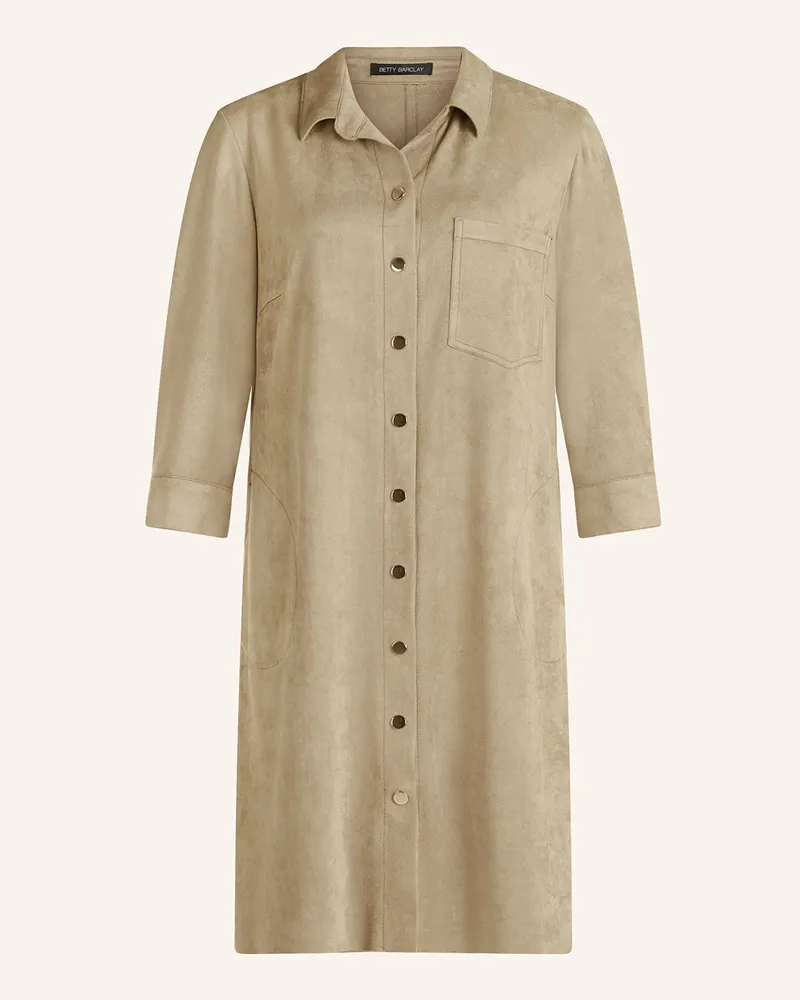 Betty Barclay Kleid in Lederoptik mit 3/4-Arm Oliv