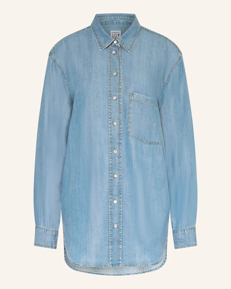 Emily van den Bergh Oversized-Bluse in Jeansoptik Blau