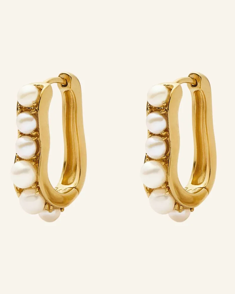 Missoma Creolen PEARL WAVE SMALL HOOP EARRINGS by GLAMBOU Gold