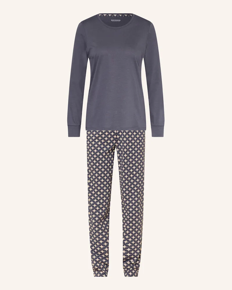 Schiesser Schlafanzug COMFORT ESSENTIALS Dunkelgrau