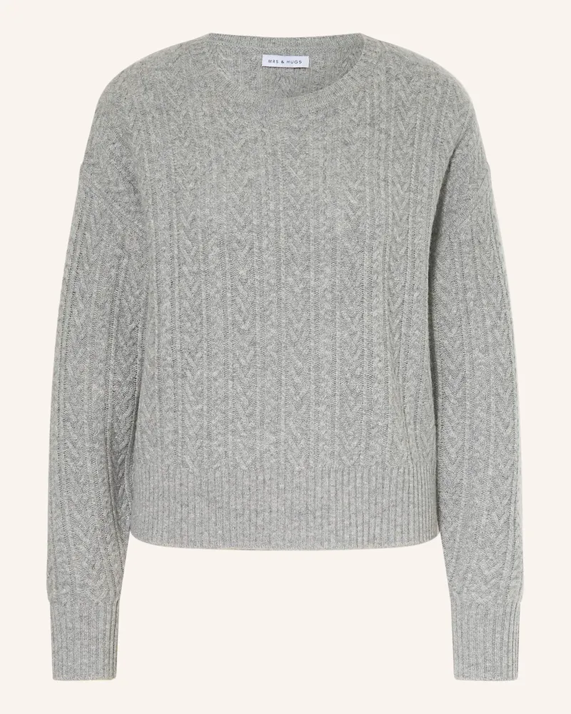 Mrs & HUGS Pullover mit Cashmere Hellgrau