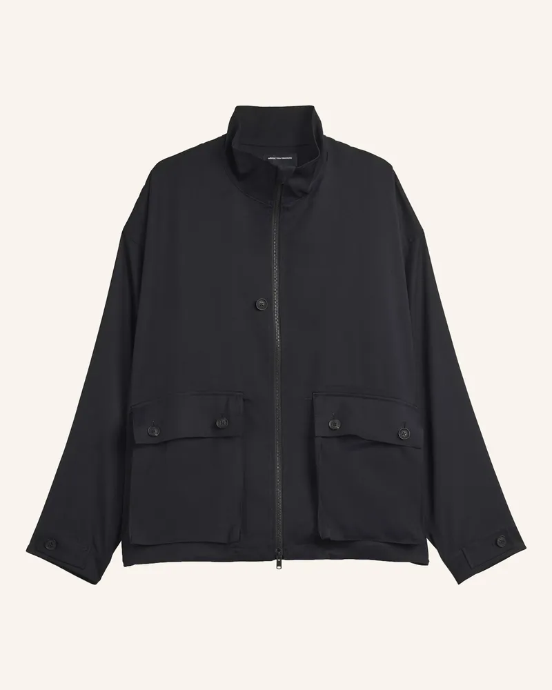 Y-3 Y-3 OBERTEIL AUS VISKOSE-TWILL MIT REISSVERSCHLUSS Schwarz
