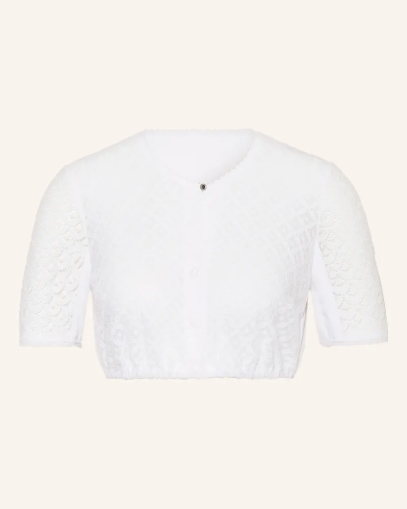 WALDORFF Dirndlbluse Mit Spitze weiss Weiss