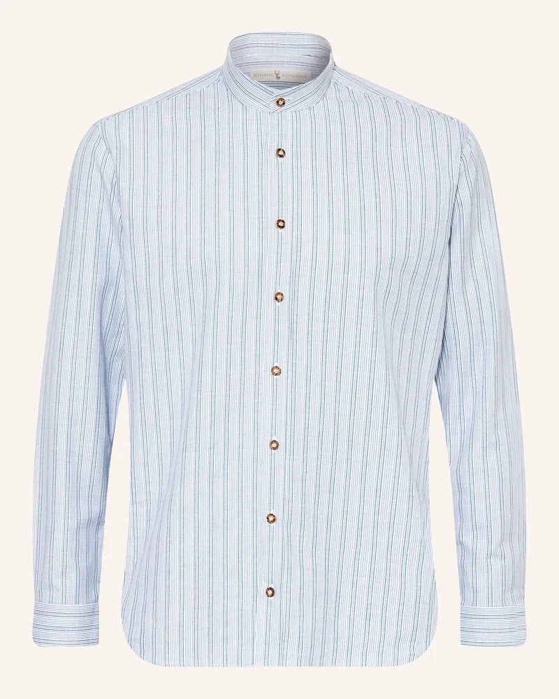 Johann & Johanna Trachtenhemd Regular Fit mit Stehkragen Petrol