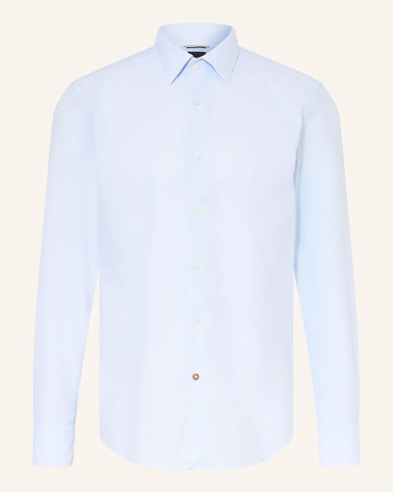HUGO BOSS Piqué-Hemd HAL Casual Fit Hellblau