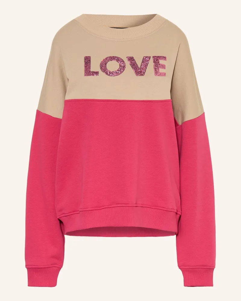 Miss Goodlife Sweatshirt Mit Pailletten rot Fuchsia