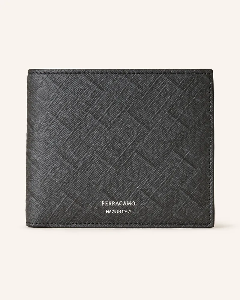 Ferragamo Saffiano-Geldbörse Dunkelgrau