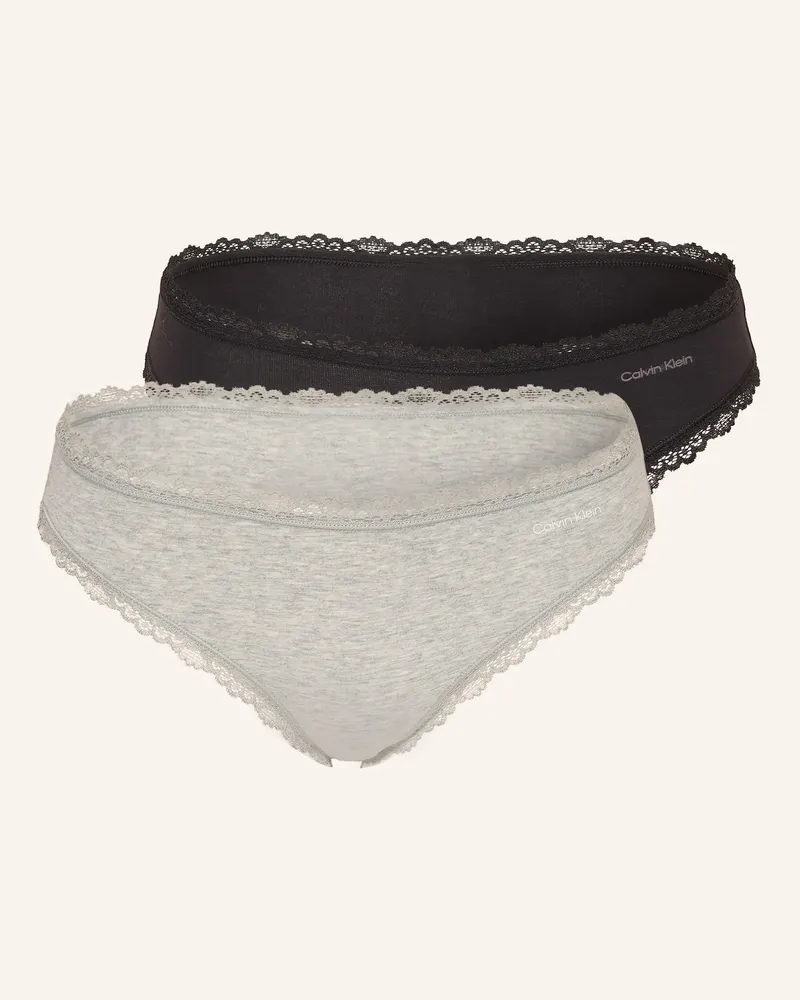 Calvin Klein 2er-Pack Slips Cotton Stretch grau Hellgrau