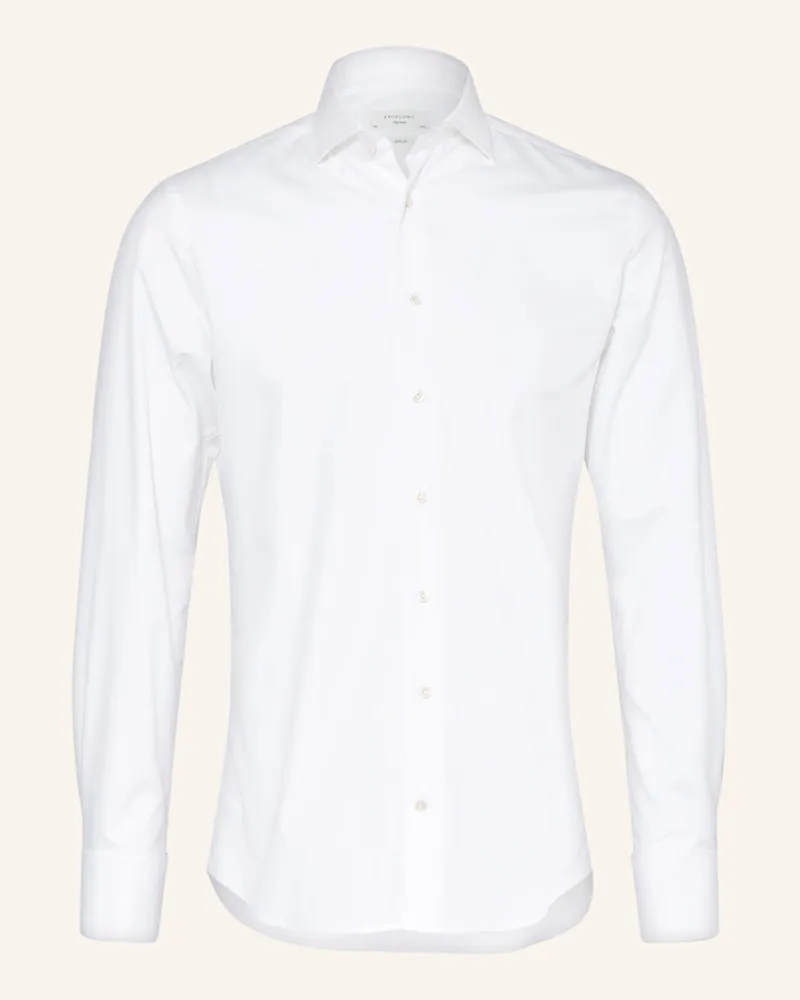 Profuomo Hemd Slim Fit mit Umschlagmanschette Weiss