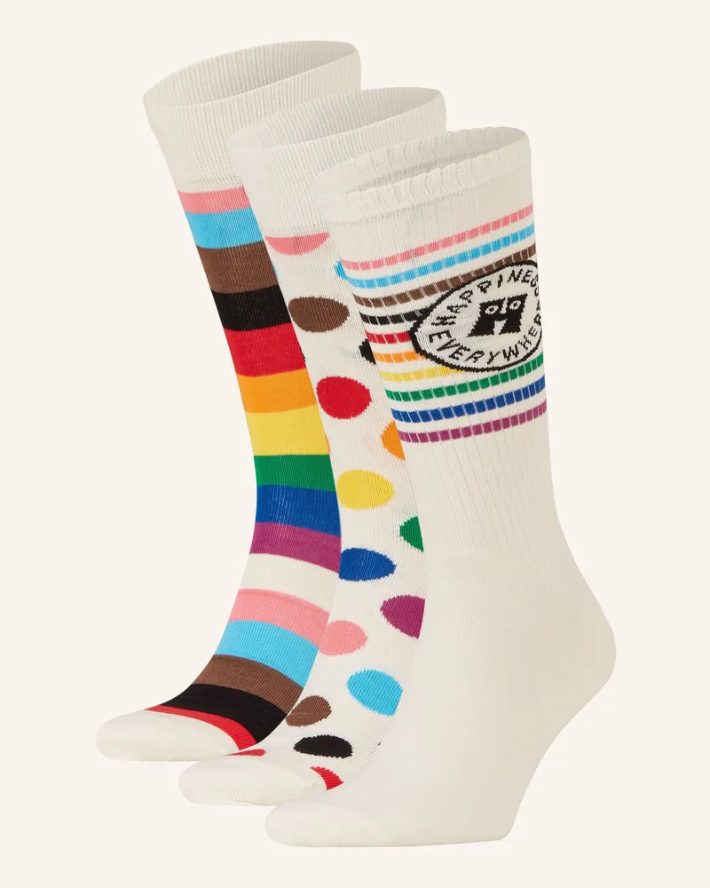 Happy Socks 3er-Pack Socken Mit Geschenkbox weiss 1000