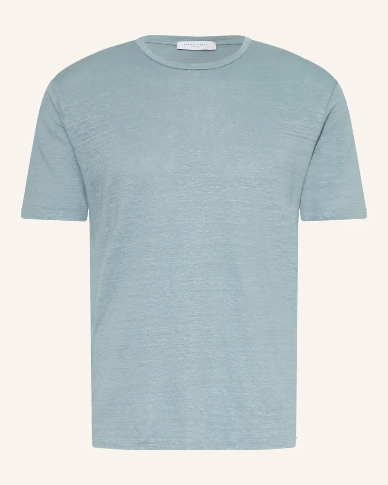 Daniele Fiesoli T-Shirt Aus Leinen gruen Blaugrau