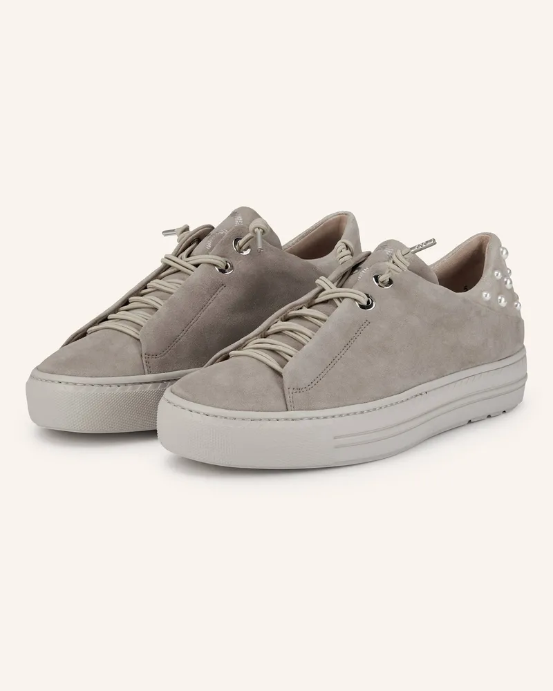 paul green Sneaker mit Schmuckperlen Taupe