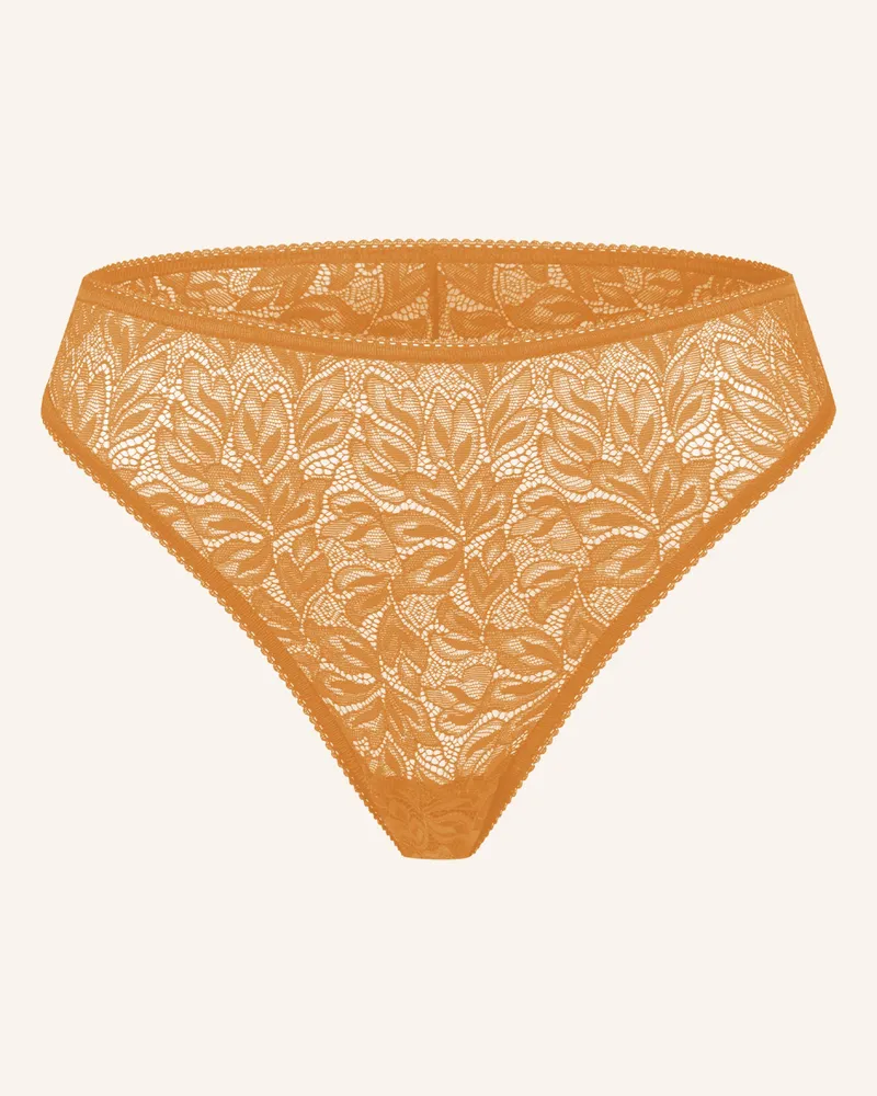 Ehrlich Textil Iconic Lace Brazil Slip Aus Spitze - Florales Motiv orange Gelb