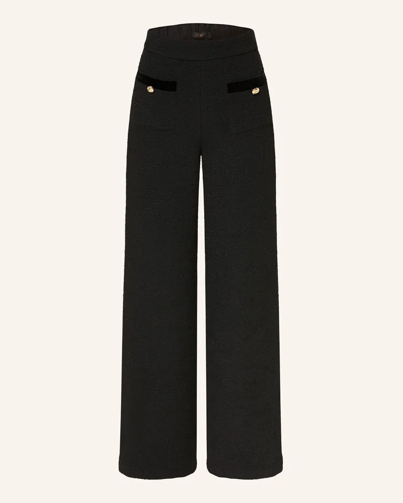 Maje Marlenehose aus Tweed Schwarz