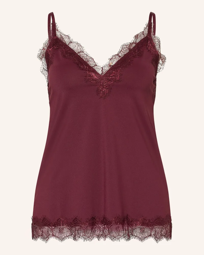 Rosemunde Top Bridget Mit Spitze rot Dunkelrot