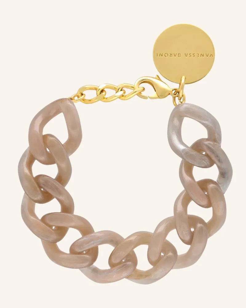 Vanessa Baroni Armband Mini Flat Chain Bracelet Biancone Marble By Glambou gold Gold
