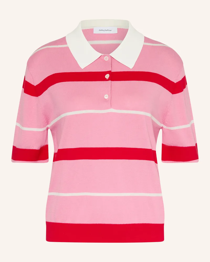 Darling Harbour Strick-Poloshirt pink Pink