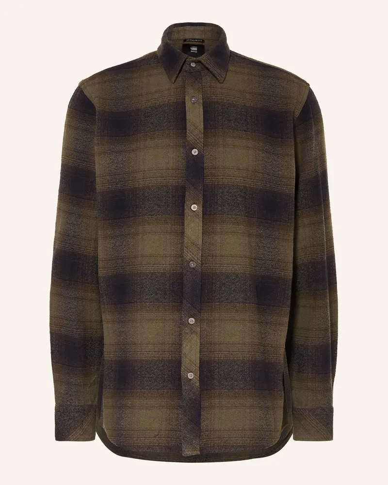 G-STAR RAW Hemd Regular Fit braun Oliv