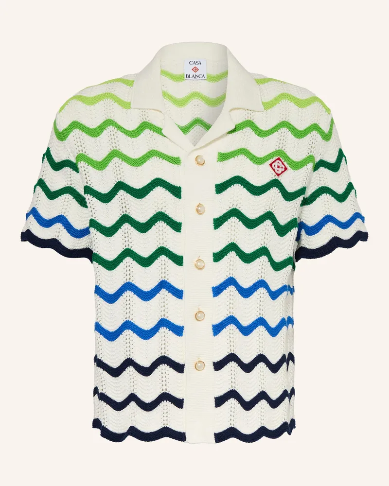 Casablanca Paris Strickhemd Relaxed Fit weiss Weiss