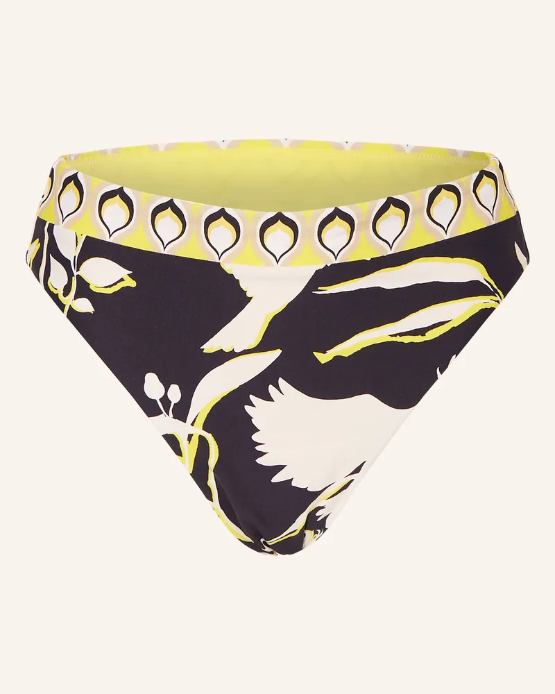 Seafolly Australia High-Waist-Bikikini-Hose BIRDS OF PARADISE Schwarz