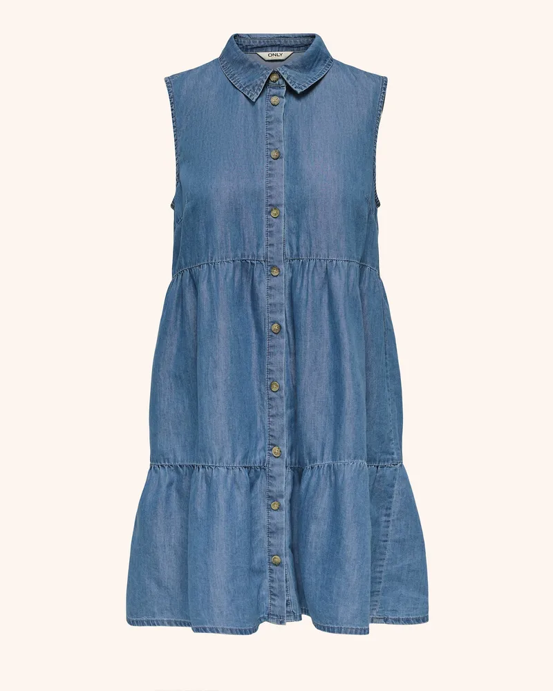 only Hemdblusenkleid in Jeansoptik Blau