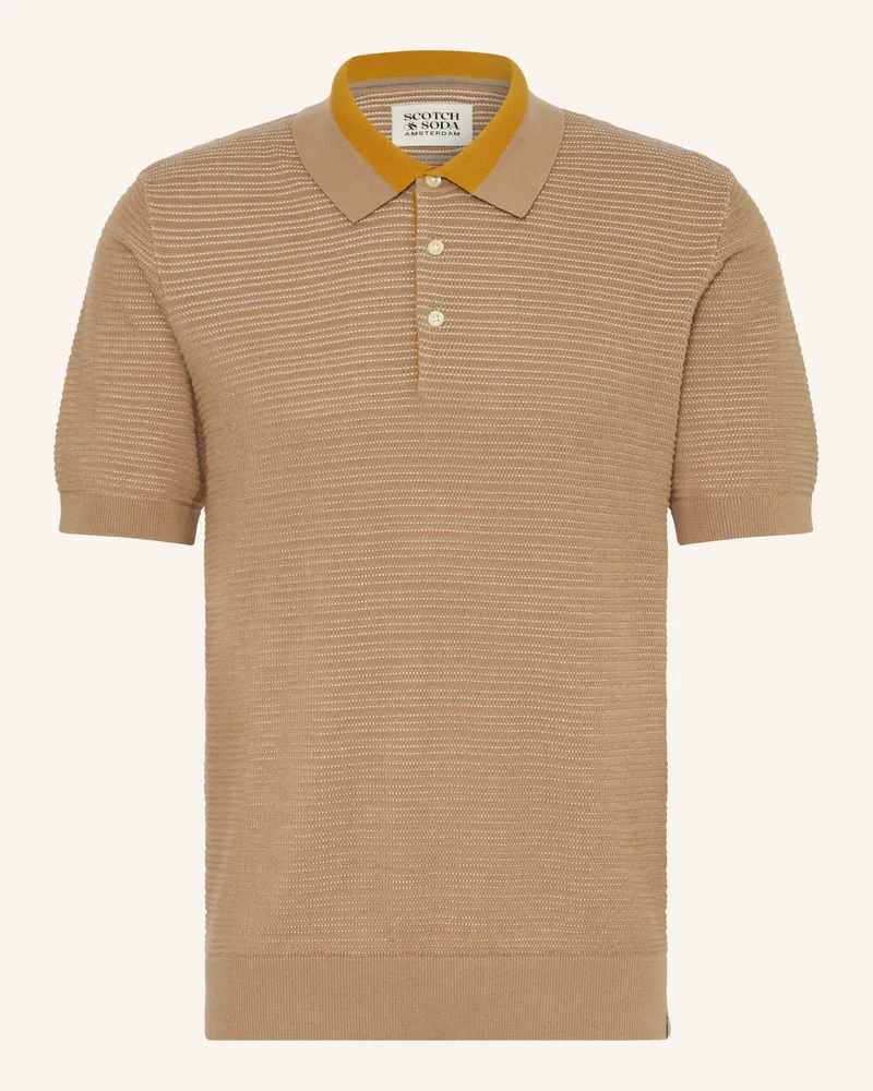 Scotch&Soda Strick-Poloshirt beige Braun