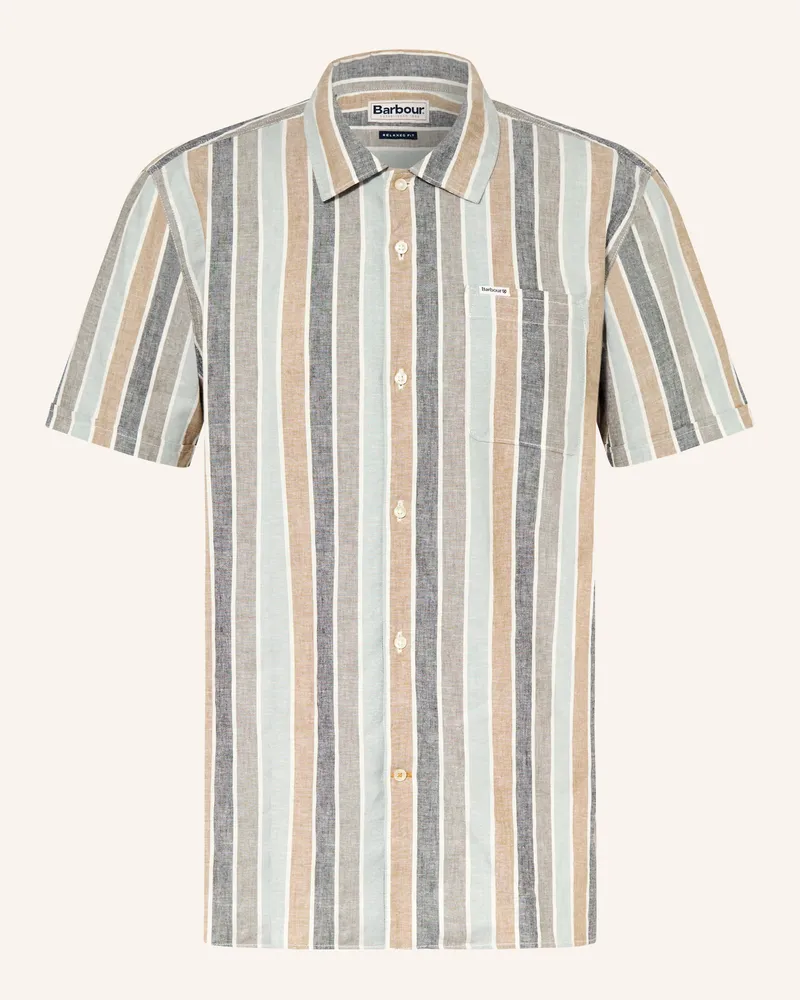 Barbour Kurzarm-Hemd Hayton Relaxed Fit gruen Blaugrau