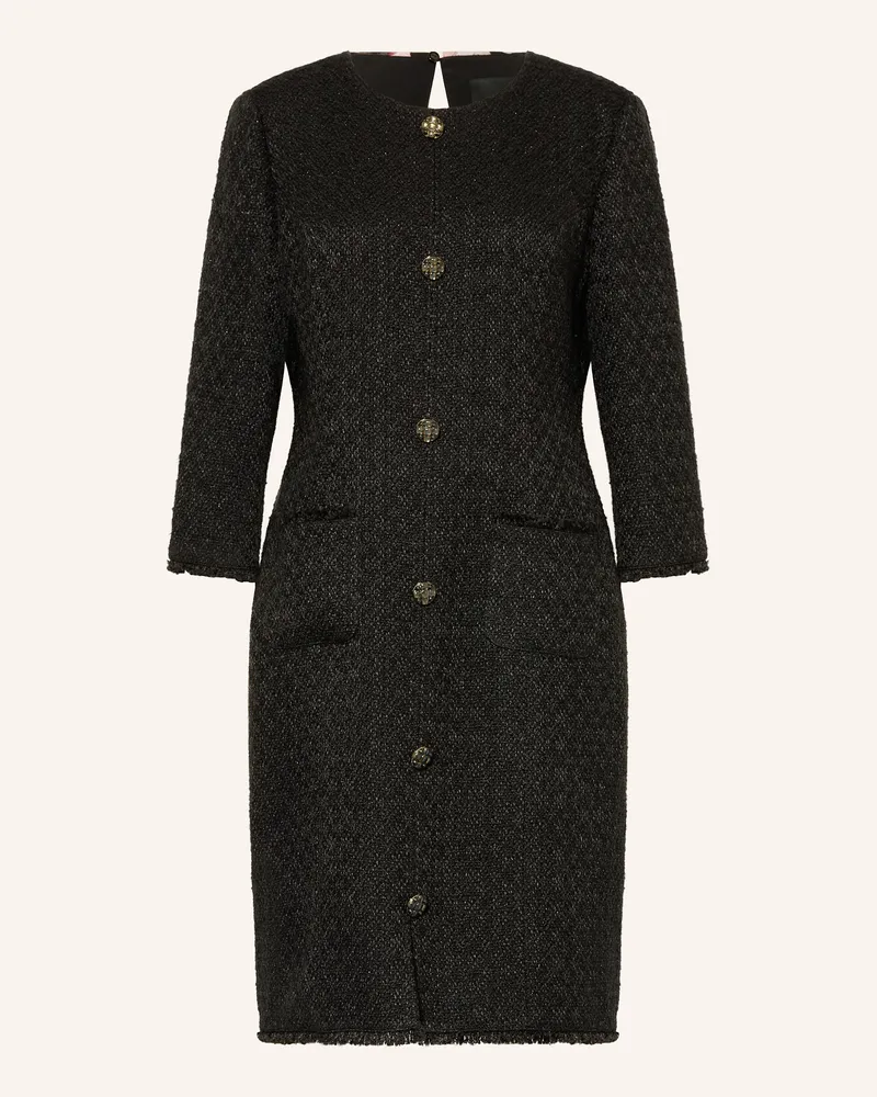 Marc Cain Bouclé-Kleid Mit Glitzergarn Und 3/4-Arm schwarz 900