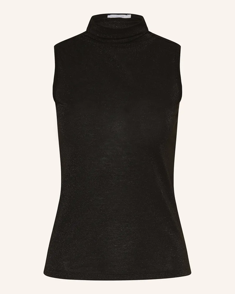 Patrizia Pepe Top mit Glitzergarn Schwarz