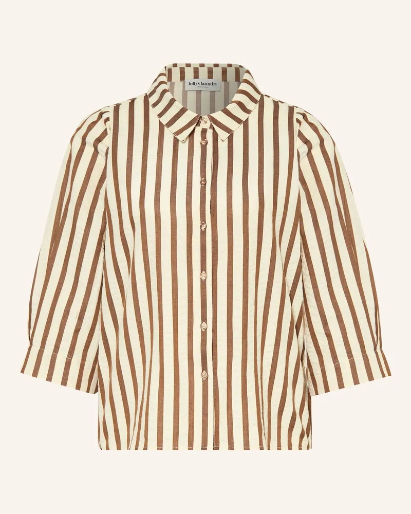 Lollys Laundry Hemdbluse Bonoll Mit 3/4-Arm braun Creme