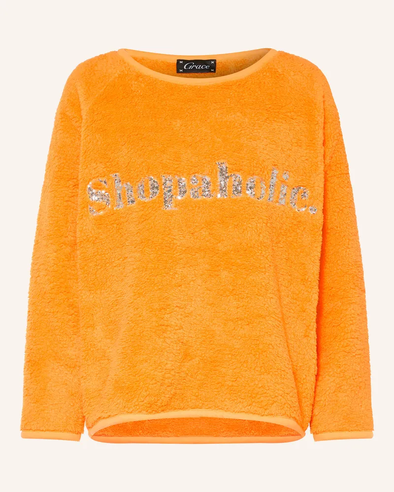 Grace Pullover Mit Pailletten orange Neonorange