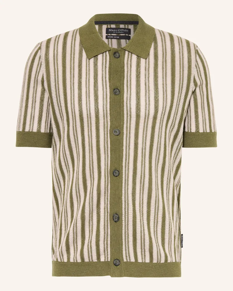 Marc O'Polo Strickhemd Regular Fit gruen Oliv