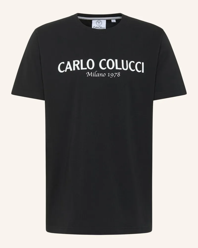 Carlo Colucci T-Shirt mit Logoprint DI COMUN Schwarz