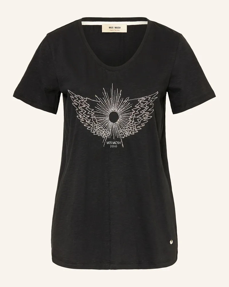 Mos Mosh T-Shirt MMGETHI mit Schmucksteinen Schwarz