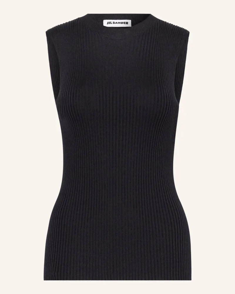 Jil Sander Stricktop mit Seide Dunkelblau