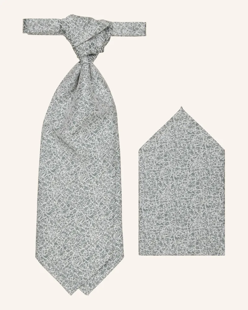 Wilvorst Set: Krawatte und Einstecktuch Grün