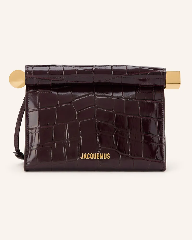 Jacquemus Clutch Le Sac Rond Carre rot Dunkelrot