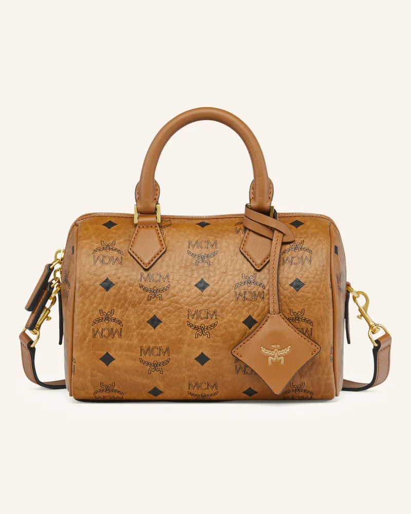 MCM Handtasche Ella Boston Visetos braun Cognac