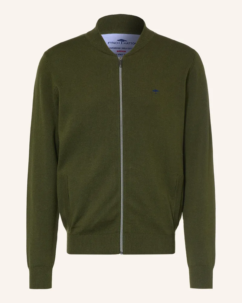 Fynch-Hatton Strickjacke gruen Dunkelgrün
