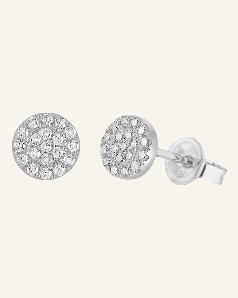 Leaf Ohrstecker Pavé Aus 18 Karat Weißgold Mit Diamanten silber Weissgold