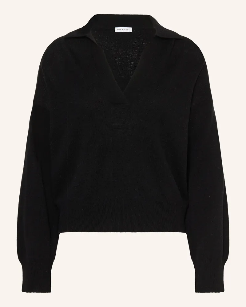 Mrs & HUGS Pullover aus Merinowolle Schwarz