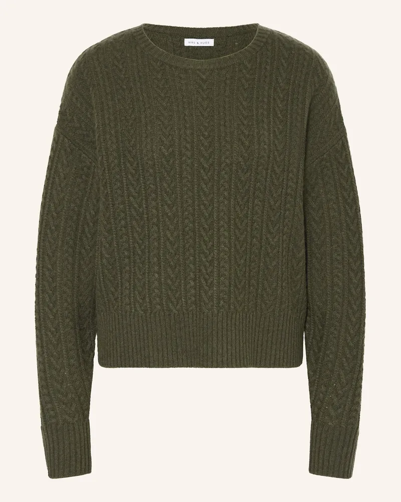 Mrs & HUGS Pullover Mit Cashmere gruen Oliv