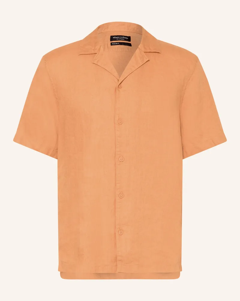 Marc O'Polo Resorthemd Regular Fit Aus Leinen orange Lachs