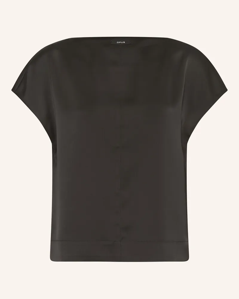 OPUS Blusenshirt FESTIVA aus Satin Schwarz